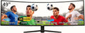 ZZA 49' Curved Gaming Monitor | 5120x1440 Dual QHD, 165Hz/144Hz, 1500R, 32:9 Ultra-Wide, AMD FreeSync, 120% sRGB, Height Adjustable, HDMI 2.1 & DisplayPort 1.4, VESA Mount, Black