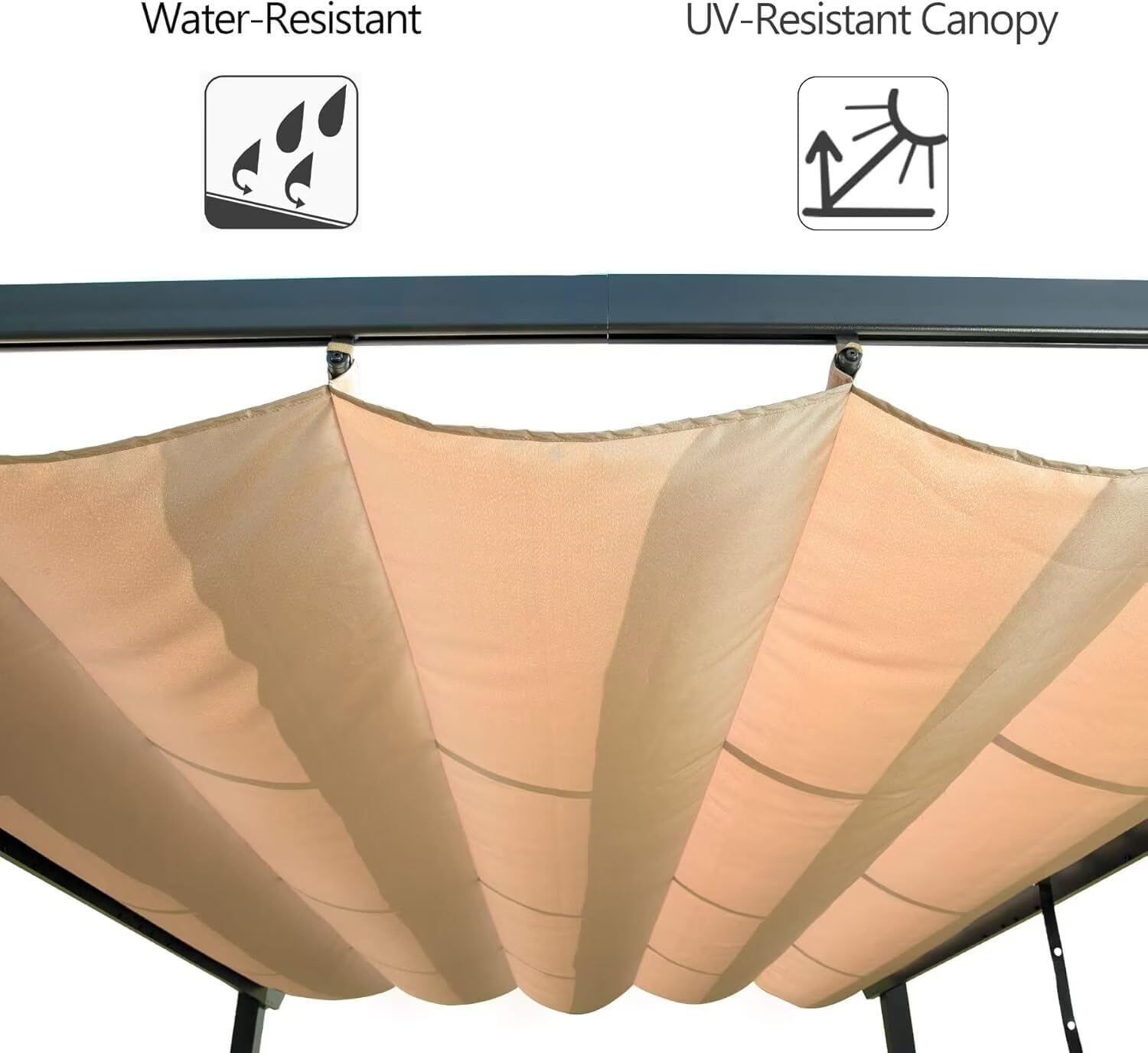 Domi Outdoor Living 10' X 10' Outdoor Retractable Pergola with Weather-Resistant Canopy Aluminum Garden Pergola Patio Grill Gazebo for Courtyard