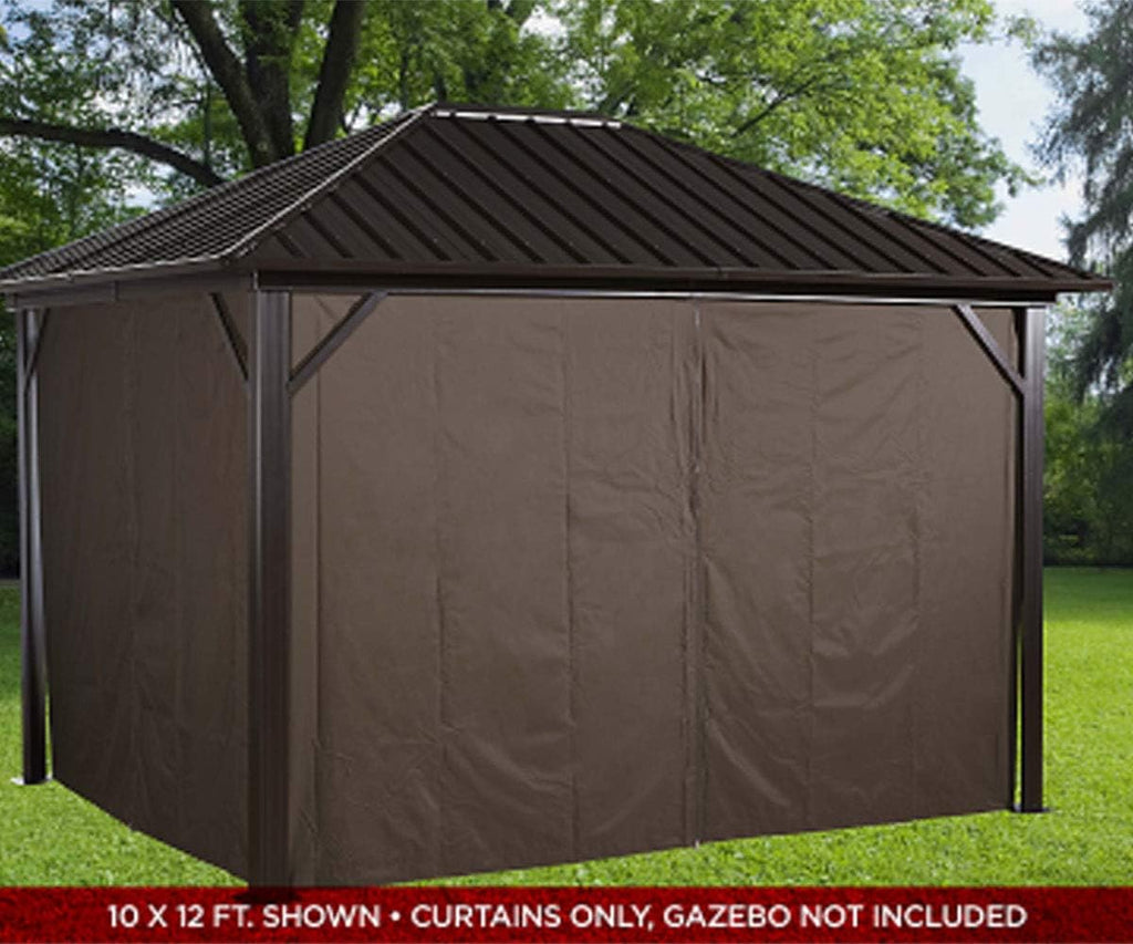 Sojag Accessories Set of 4 10' x 10' Curtains for Genova Outdoor Gazebo, Brown