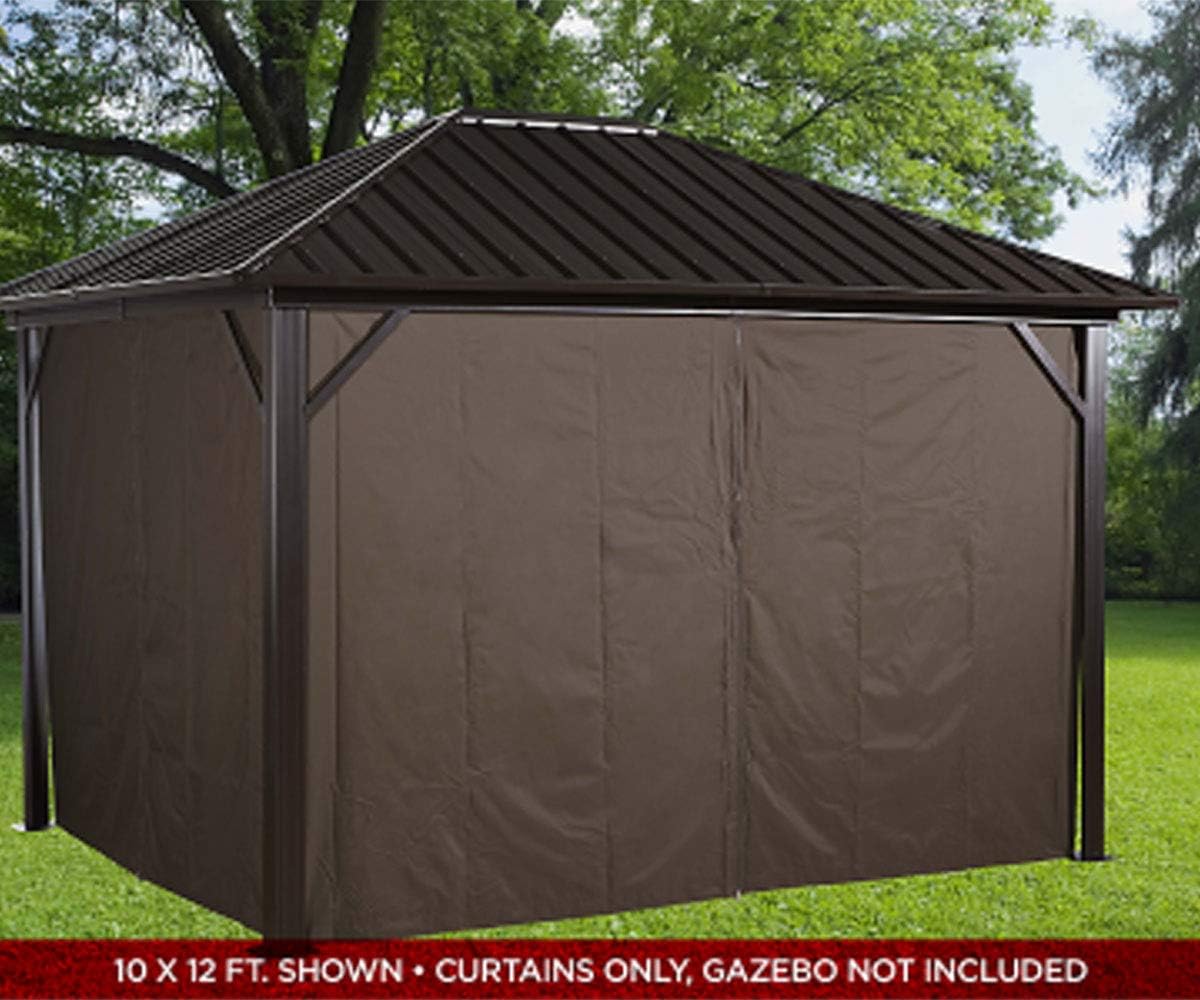 Sojag Accessories Set of 4 10' x 10' Curtains for Genova Outdoor Gazebo, Brown