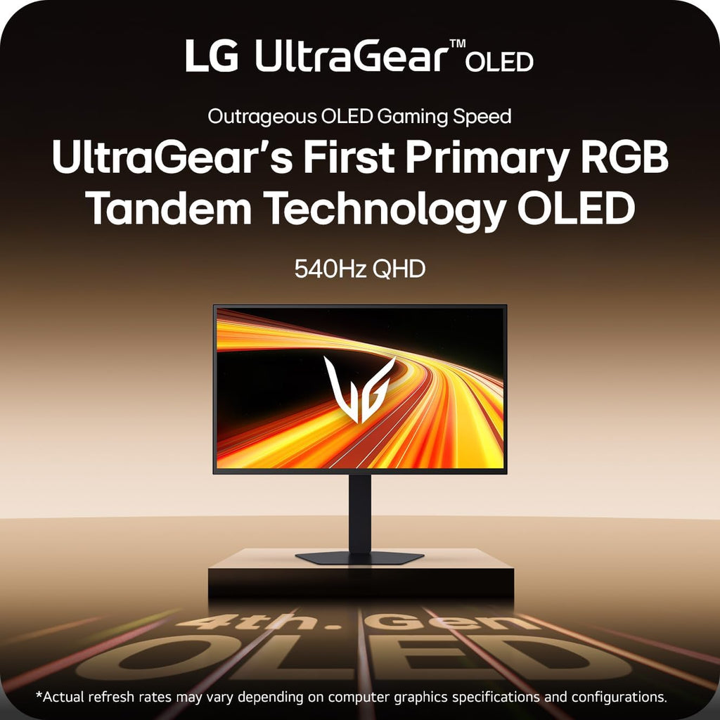 LG 27GX790B-B 27' Ultragear QHD (3440 x 1440) OLED Gaming Monitor, Dual Mode (QHD 540Hz/ HD 720Hz), 0.02ms, TrueBlack 500, NVIDIA G-Sync Compatible, AMD FreeSync Premium Pro, DP 2.1, USB-C, Black