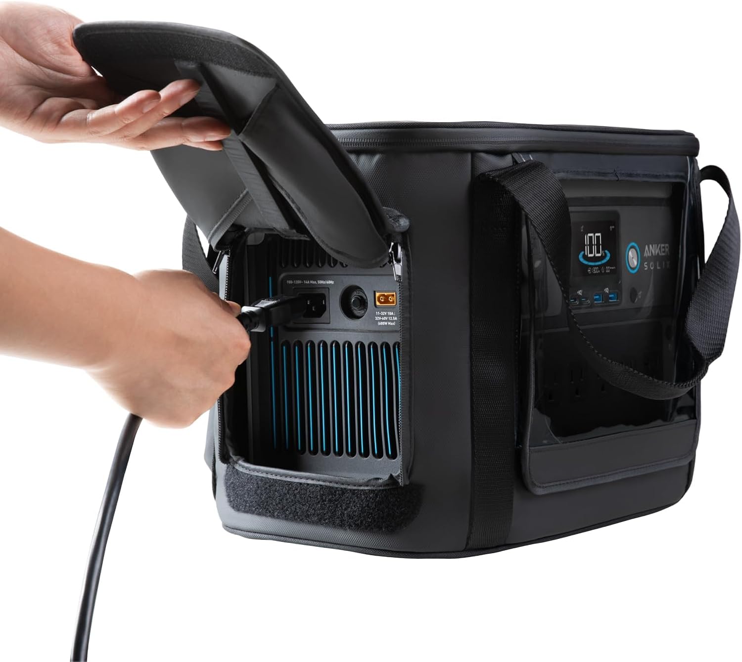 Anker SOLIX C1000 Portable Power Station with Water-Resistant Bag, 1800W Solar Generator, 1056wh LFP (LiFePO4) Battery, 4 AC Outlets, Up to 2400W for Home, Power Outages, and Outdoor Camping