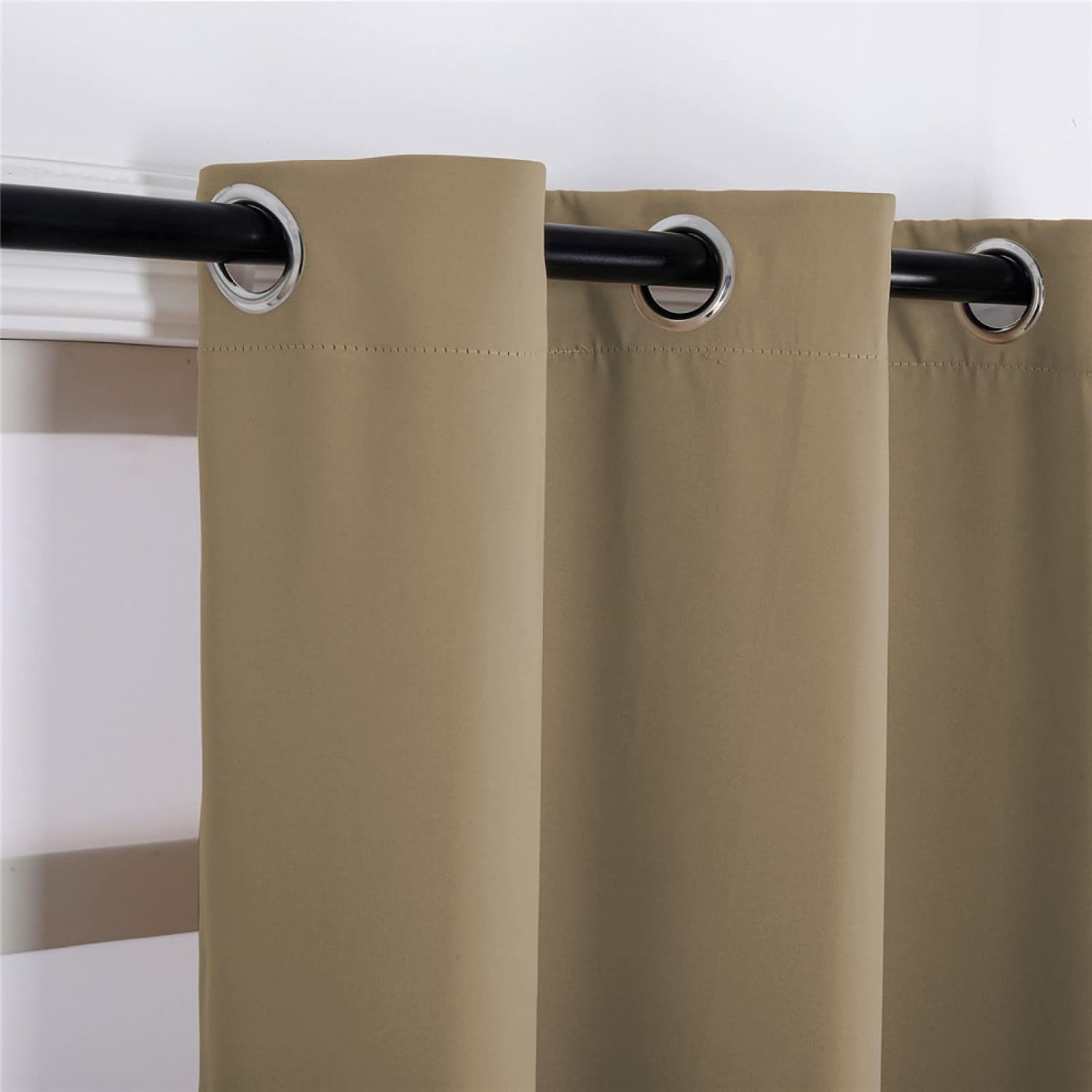 100W x 130L inch Waterproof Indoor/Outdoor Curtains for Patio Thick Privacy Grommet Curtains for Bedroom, Living Room, Porch, Pergola, Cabana, 2 Panel,Brown