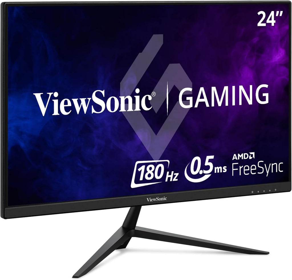 ViewSonic VX2428A 24 Inch 1080p Gaming Monitor, IPS Display with 180Hz and 0.5ms for Fast Gameplay, FreeSync and Eye Care Technology for Smooth Visuals, HDMI, and DisplayPort Inputs