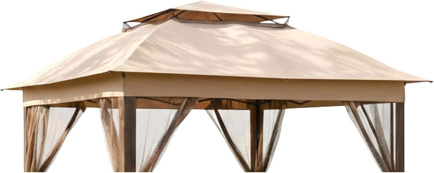 Garden Winds Reinforced Replacement Canopy Top Cover Compatible with The Joyside 11' x 11' Pop Up Gazebo - Classic Sand, Riplock 350