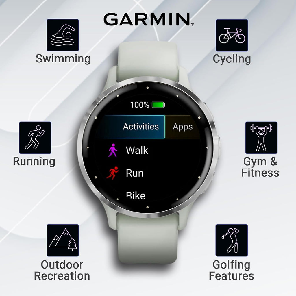 Garmin Venu 3S GPS Smartwatch, AMOLED Display 41 mm Watch, Advanced Health and Fitness Features, Up to 10 Days of Battery, Wheelchair Mode, Sleep Coach, Sage Gray Black Earbuds Bundle