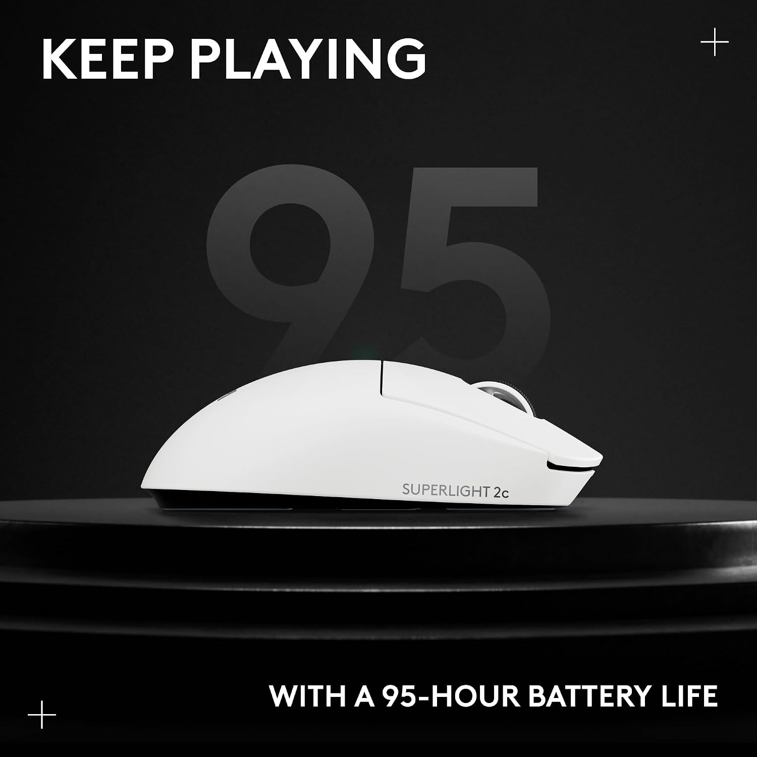 Pro X Superlight 2c Wireless Gaming Mouse: 51g Compact Mini Size, Symmetrical Shape, <8 kHz Polling, 44K DPI, PowerPlay Wireless Charging Supported, USB-C, 5 Programmable Buttons, For PC/Mac - White