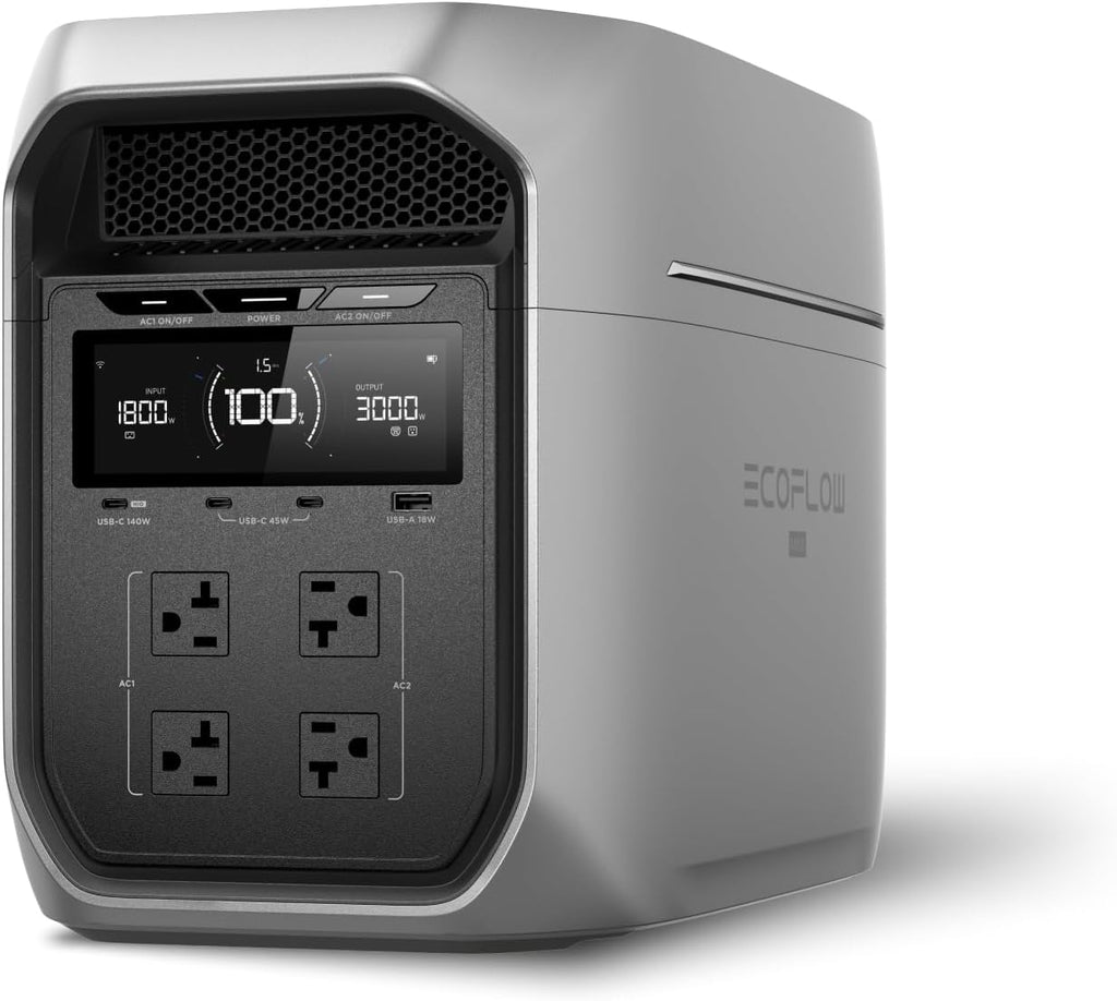 EF ECOFLOW Portable Power Station DELTA 3 Max Plus, 2048Wh LiFePO4 Battery, Solar Generator (Solar Panel Optional), 3000W Max Output, Fast 0–80% Recharge in 64mins, Reliable Home Backup & RV Camping