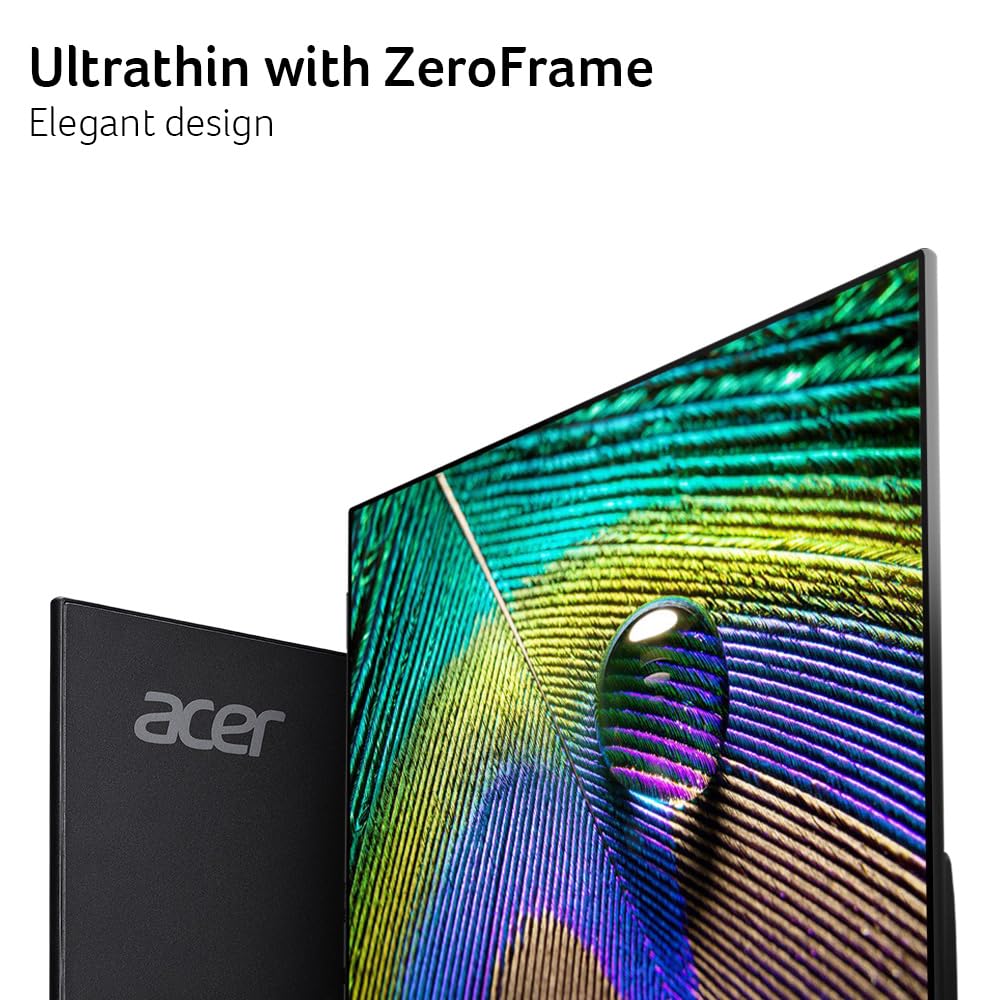 acer SB240Y G0bi 23.8' IPS Full HD Ultra-Slim Edge-to-Edge Gaming Office Monitor | Adaptive-Sync Support (FreeSync Compatible) | Up to 120Hz Refresh | 1ms (VRB) | Tilt | HDMI & VGA Ports | Black