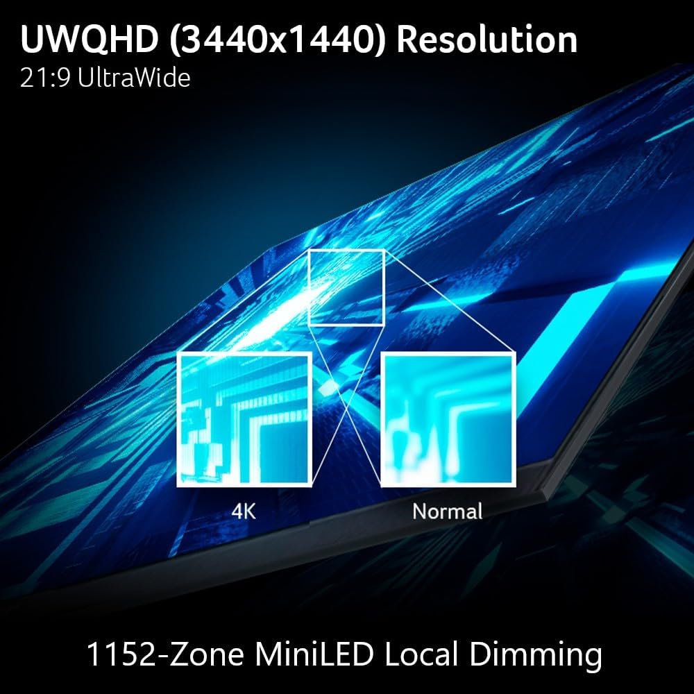 Acer Predator Gaming 1500R Curved Monitor | 34' UWQHD 3440 x 1440 MiniLED | AMD FreeSync Premium | Up to 200Hz | Up to 0.5ms | DisplayHDR 1000 | USB Type-C, DP 1.4 & 2 x HDMI 2.1 | X34 X0bmiiphux
