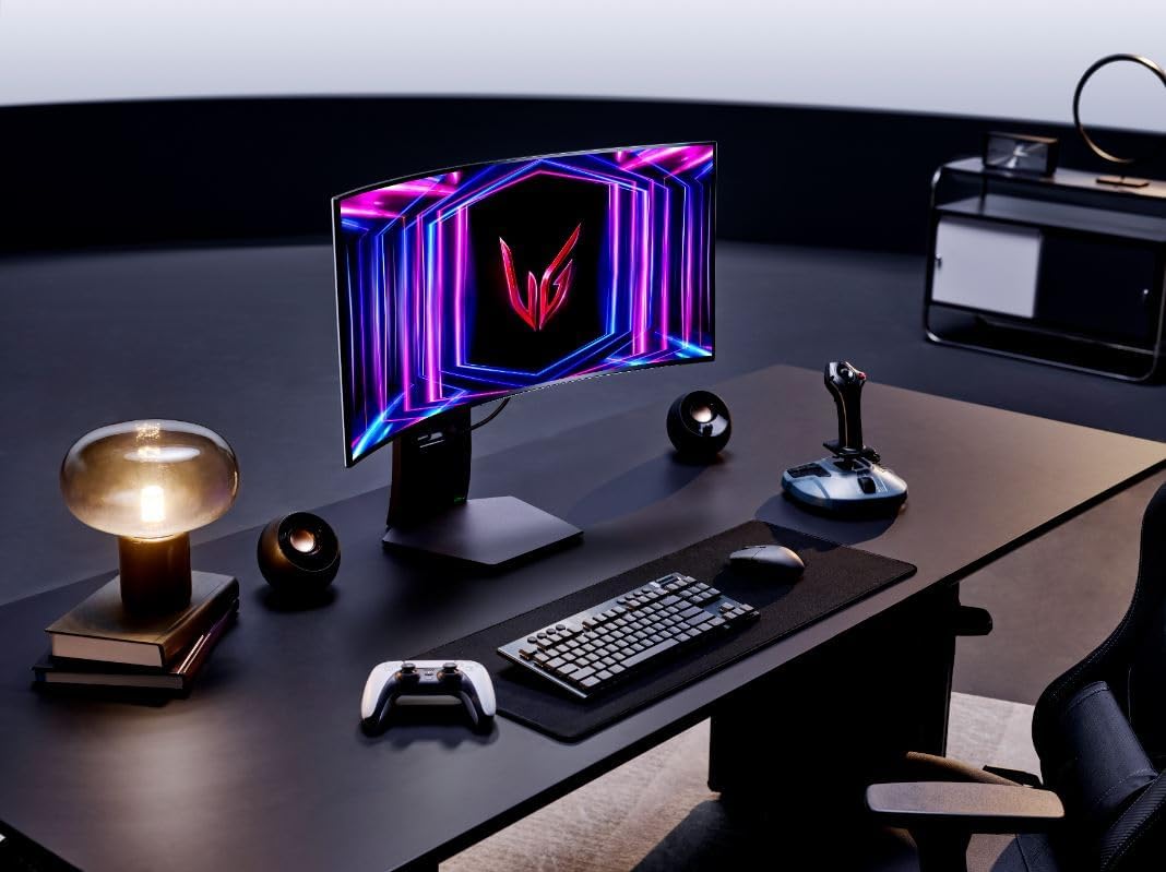 LG 34GS95QE 34-inch Ultragear OLED Curved Gaming Monitor WQHD 1440p 800R 240Hz 0.03ms AMD FreeSync Premium Pro NVIDIA G-Sync HDMI 2.1 DisplayPort Tilt/Height/Swivel Stand Black