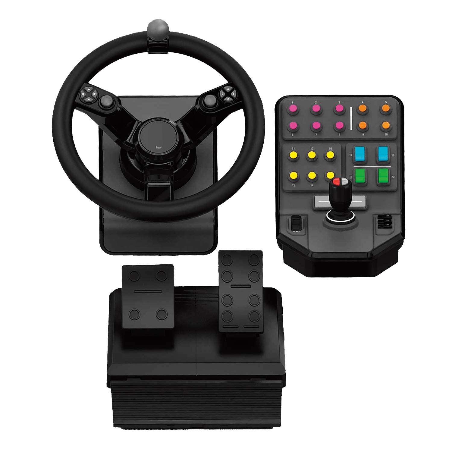 Logitech G Farm Simulator Heavy Equipment Bundle (2nd Gen) Controller for Farm Simulation 19 (or Older) Steering Wheel, Pedals, Vehicle Side Panel + Gaming Driving Force Shifter for PC/PS4 (Renewed)