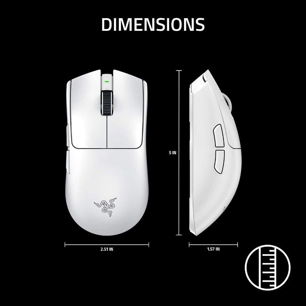 Razer Viper V3 Pro Wireless Esports Gaming Mouse: Symmetrical - 55g Lightweight - 8K Polling - 35K DPI Optical Sensor - Gen3 Optical Switches - 8 Programmable Buttons - 95 Hr Battery - White