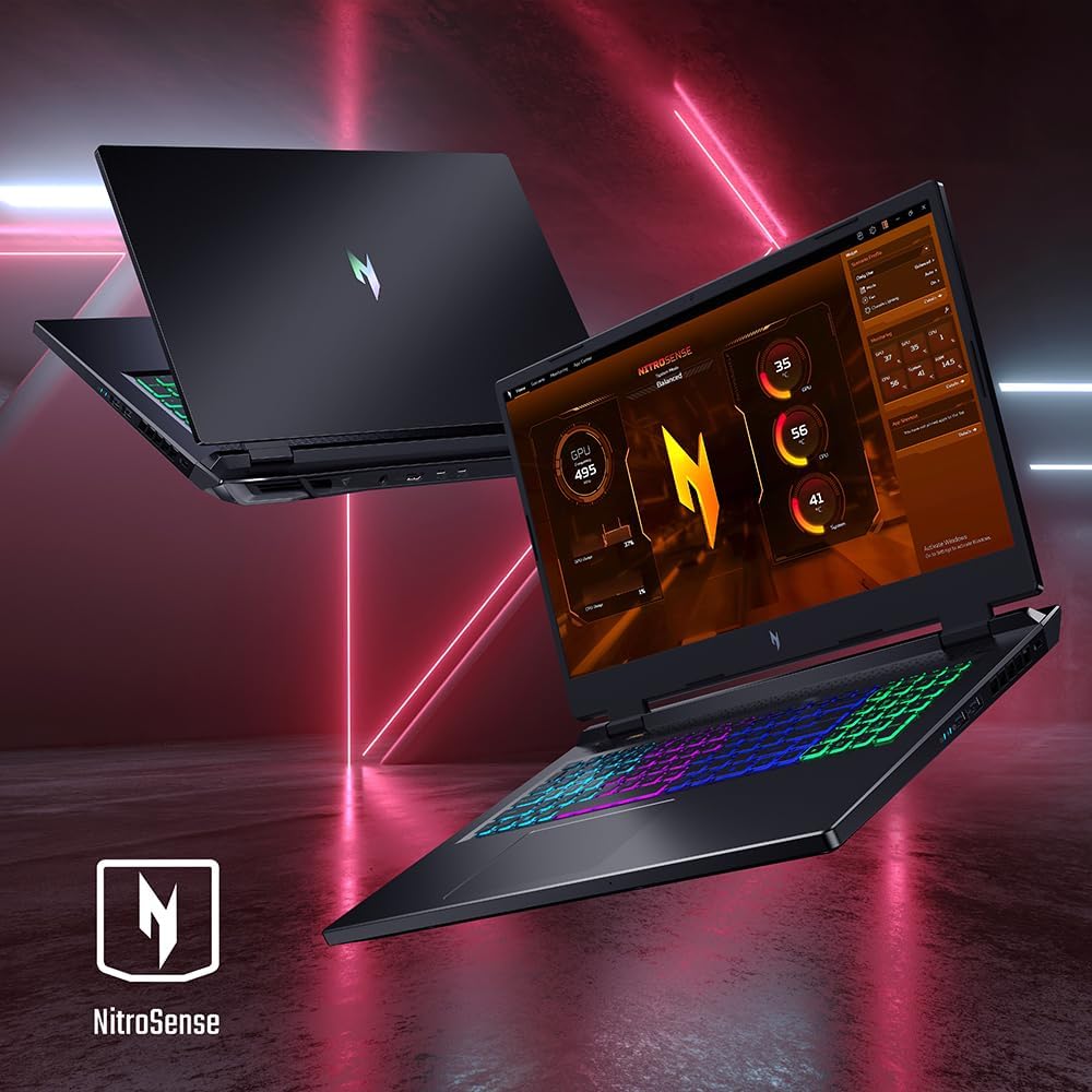 acer Nitro 17 Gaming Laptop | AMD Ryzen 5 8645HS Hexa-Core AI Capable Processor | NVIDIA GeForce RTX 4050 Laptop GPU | 17.3' FHD IPS 165Hz Display | 16GB DDR5 | 512GB SSD | Wi-Fi 6E | AN17-42-R61S