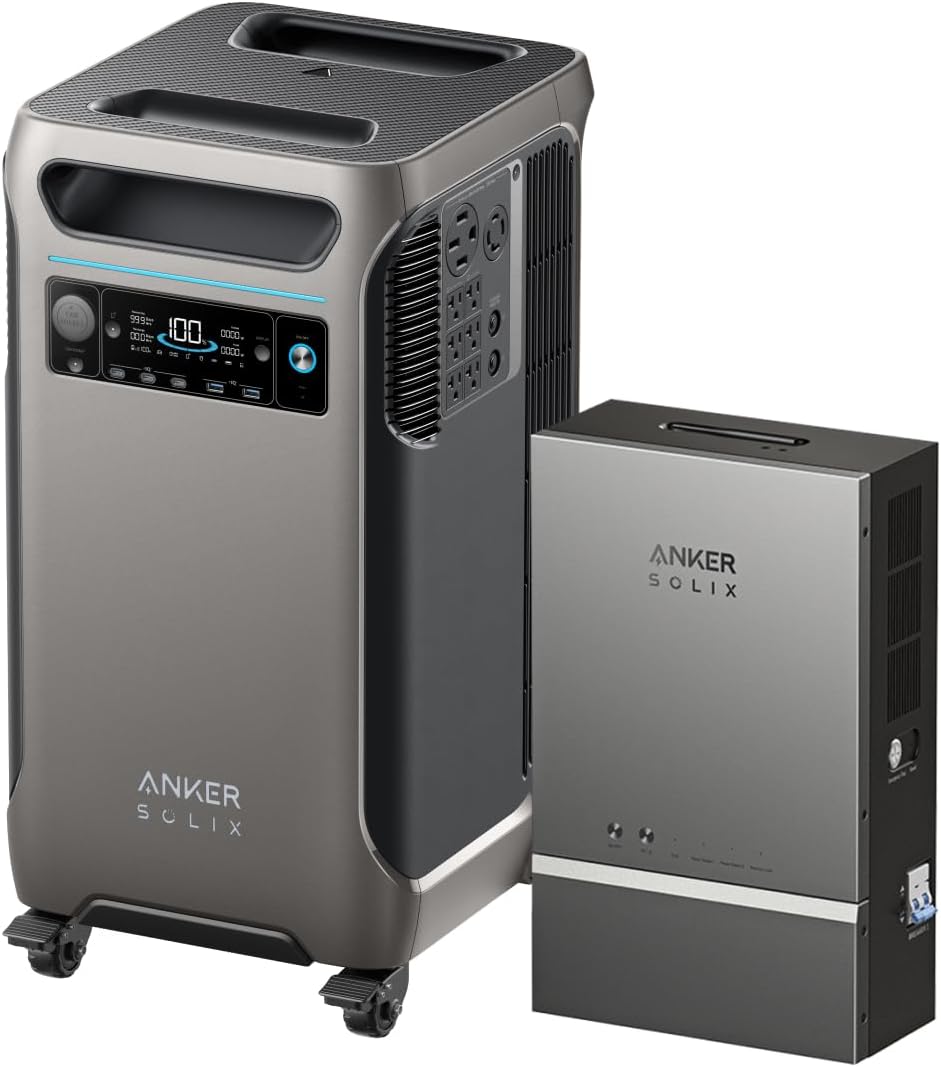 Anker SOLIX F3800 Portable Power Station with Home Power Panel, 120V/240V Dual Voltage, 3840Wh Whole-Home Backup, 6000W AC Output, Solar Generator, RV, Emergencies, Power Outages
