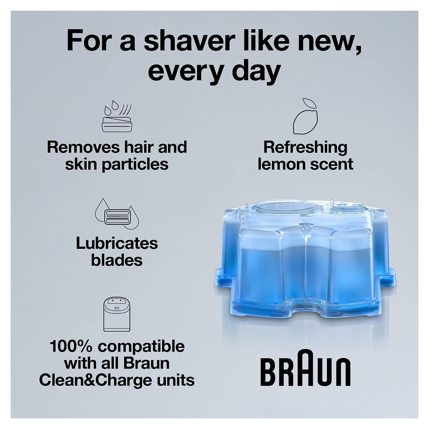 Braun Electric Razor for Men, Waterproof Foil Shaver, Series 7 7075cc, Wet & Dry Shave, with Beard Trimmer, Rechargeable, with Clean & Renew Refill Cartridges, 6 Count