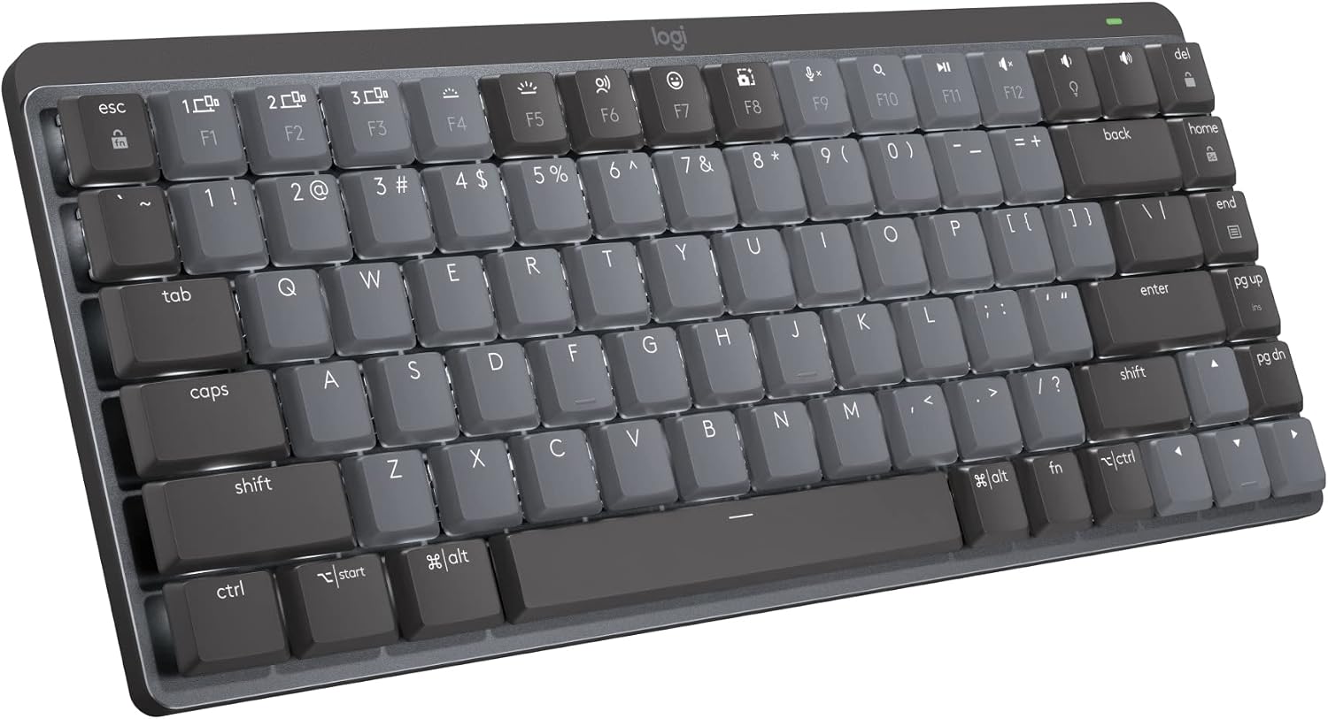 Logitech MX Mechanical Mini Wireless Illuminated Keyboard, Tactile Quiet Switches, Backlit, Bluetooth, USB-C, macOS, Windows, Linux, iOS, Android, Metal
