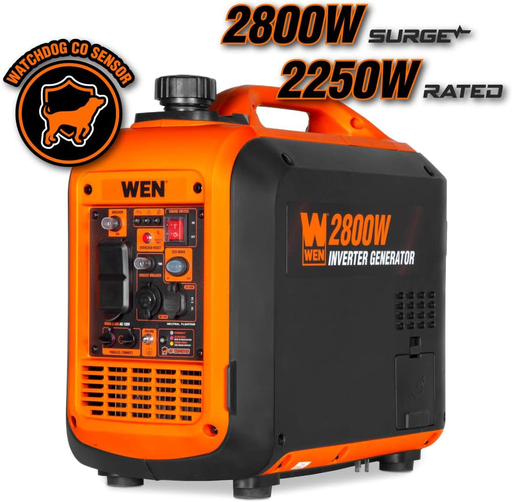 WEN 2800-Watt Inverter Generator, Quiet, Portable, and Lightweight with Fuel Shut Off and CO Watchdog (56280iX)