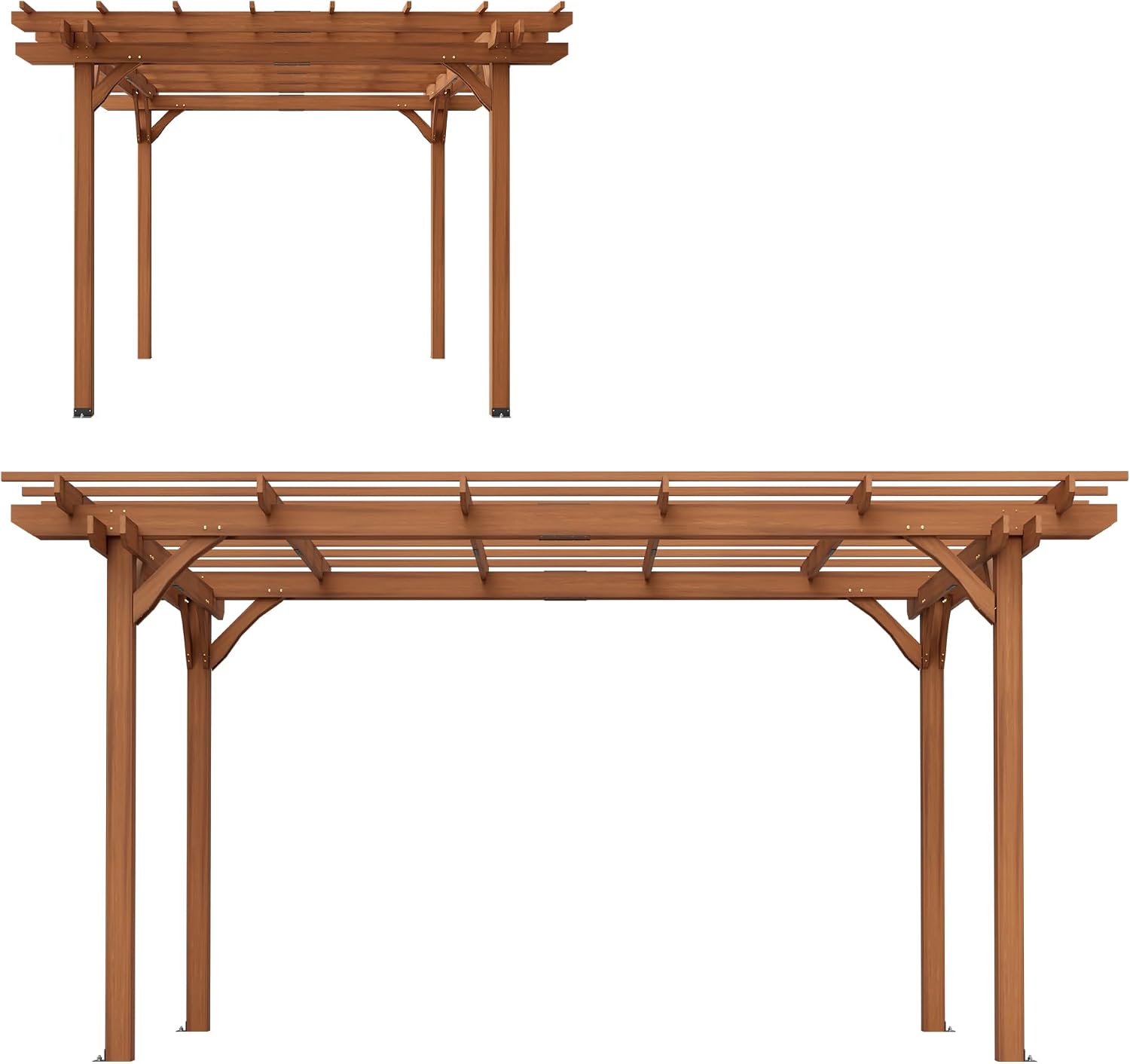 Outdoor Patio Gazebo 10X12FT Wooden Pergola100% Sturdy Solid Wood Outdoor Gazebo for Backyard,Backyard, Deck, Lawn Patio Pergola Waterproof & Windproof Outdoor Garden Shelter for Year-Round Use