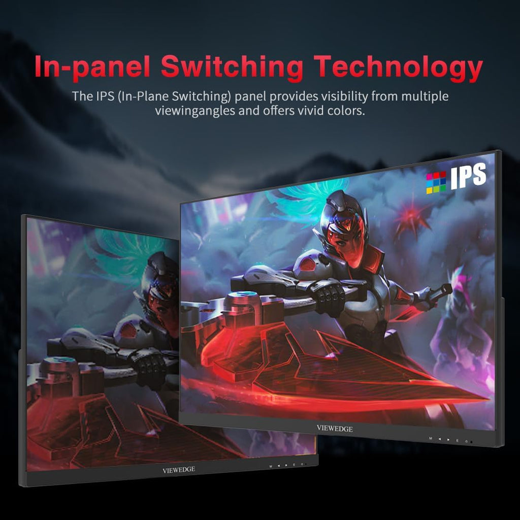Viewedge 27 inch Gaming Monitor 180hz (Supports 144hz/165hz) 1ms, 110% sRGB 1080p IPS Computer Monitor, DP HDMI, Built-in Speakers, Support Freesync and Wall Mount