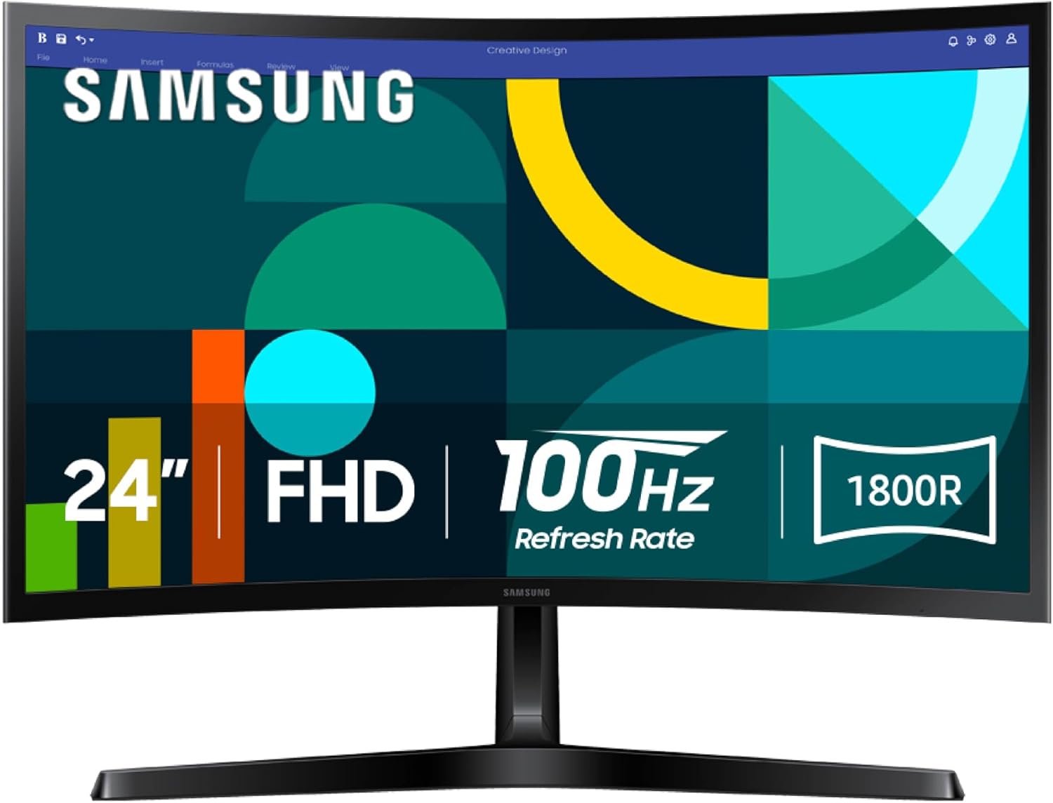 Samsung 24' Essential S3 (S36GD) Series FHD 1800R Curved Computer Monitor, 100Hz, Game Mode, Advanced Eye Comfort, HDMI and D-sub Ports, LS24D366GANXZA