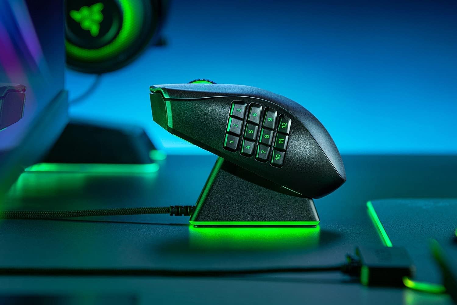 Razer Naga Pro Wireless Gaming Mouse: Interchangeable Side Plate w/ 2, 6, 12 Button Configurations - Focus+ 20K DPI Optical Sensor - Fastest Gaming Mouse Switch - Chroma RGB Lighting