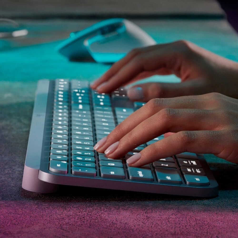 Logitech MX Keys S Wireless Keyboard, Low Profile, Fluid Precise Quiet Typing, Programmable Keys, Backlighting, Bluetooth, USB C Rechargeable, for Windows PC, Linux, Chrome, Mac - Pale Grey