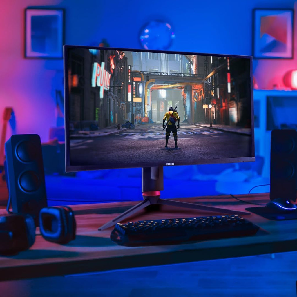 RCA 27' Evolution Select QHD Gaming Monitor | 165Hz, 2560 x 1440p, Adaptive Refresh Technology with 1ms Response, HDR10, Ultra Wide Game View - RGB Backlighting & Adjustable Stand | M27SG134F