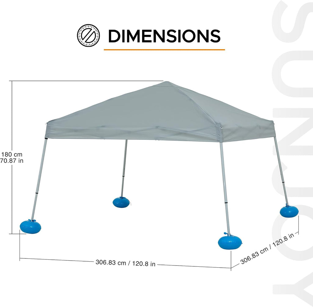 SUNJOY Floating Pool Canopy with Add-on Wicker Floating Tray 24x24 in & 36x24 in,Grey