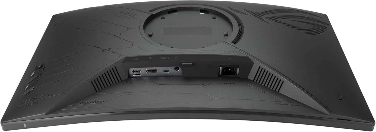 ASUS ROG Strix 27' 1440P HDR400 USB-C Curved Gaming Monitor (XG27WCS) - QHD (2560 x 1440), 180Hz, 1ms, Fast VA, 125% sRGB, DCI-P3 95%, ELMB Sync, FreeSync, DisplayWidget, Tripod Socket, 3yr Warranty