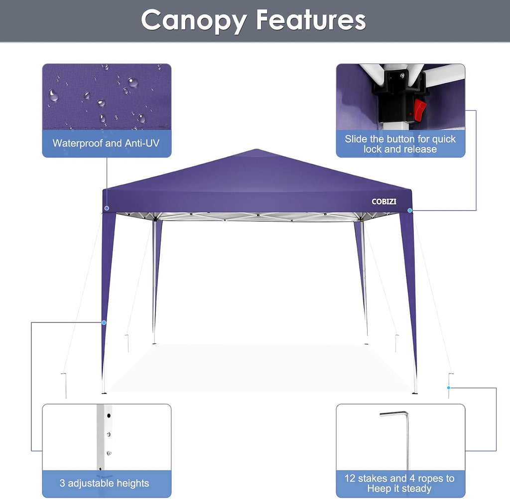 COBIZI Pop Up Canopy Tent,Light Purple