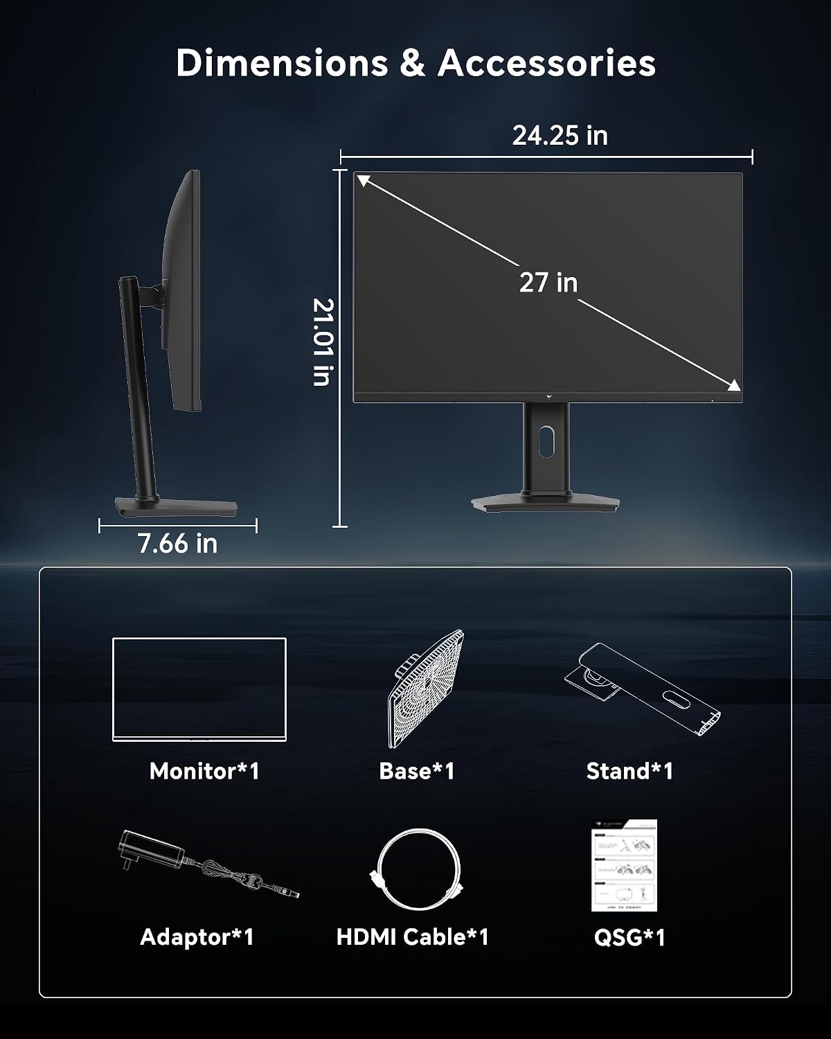 KTC 27 Inch 240Hz Gaming Monitor - 1080P Computer Monitor Fast IPS FHD, Adaptive Sync, 1ms(MPRT), 131% sRGB, HDMI Displayport, Tilt Pivot Height Adjustment, Vesa Monitor, Black, H27F7