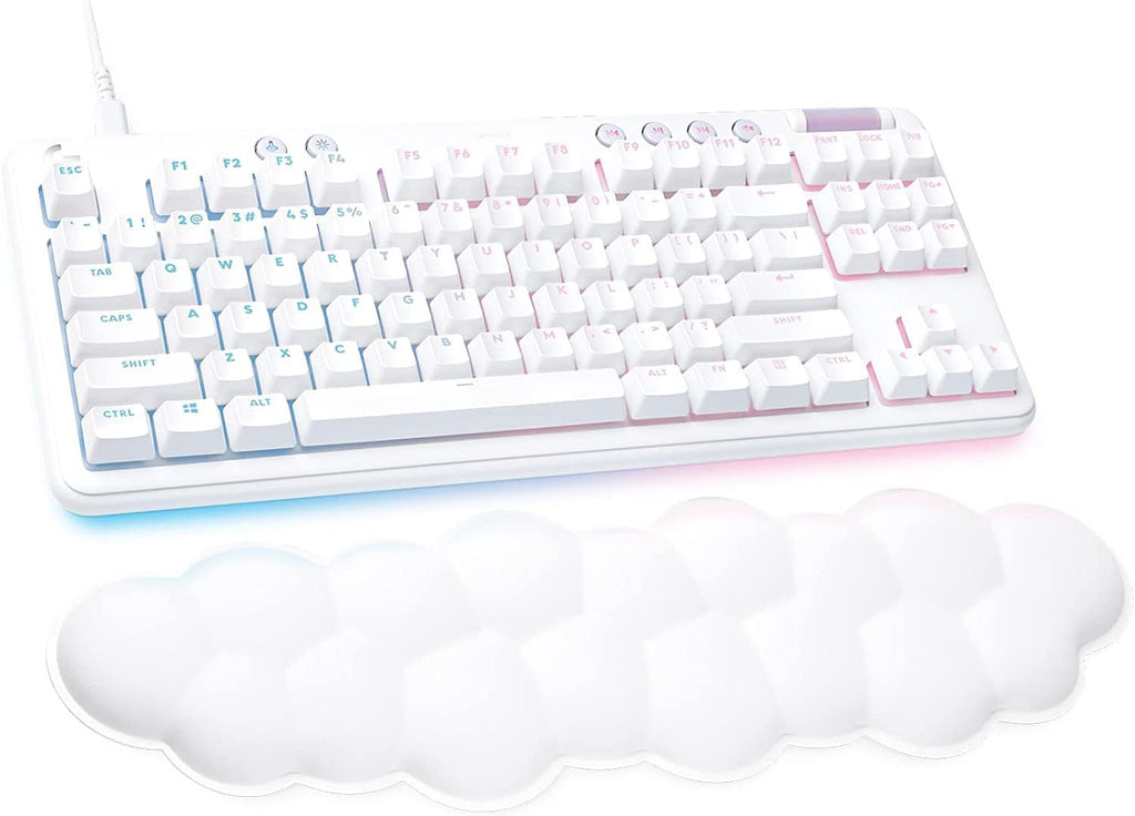 Logitech G713 LIGHTSYNC TKL Wired Mechanical Gaming Keyboard - Tactile Switches (GX Brown)- with Palm Rest - White Mist (Renewed)