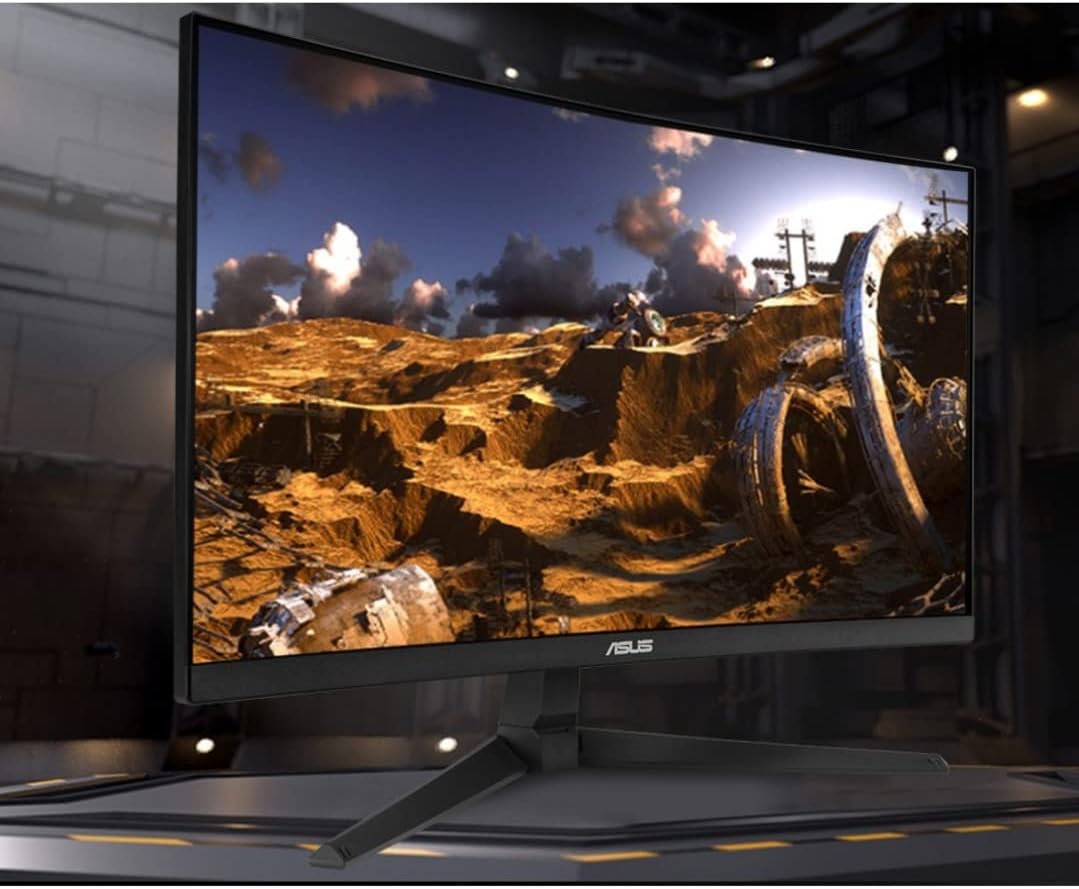 ASUS TUF Gaming 23.8' 1080P Curved Gaming Monitor (VG24VQ1B) - Full HD, 165Hz (Supports 144Hz), 1ms, Extreme Low Motion Blur, Speakers, Adaptive-sync/FreeSync Premium, Eye Care, DisplayPort, HDMI