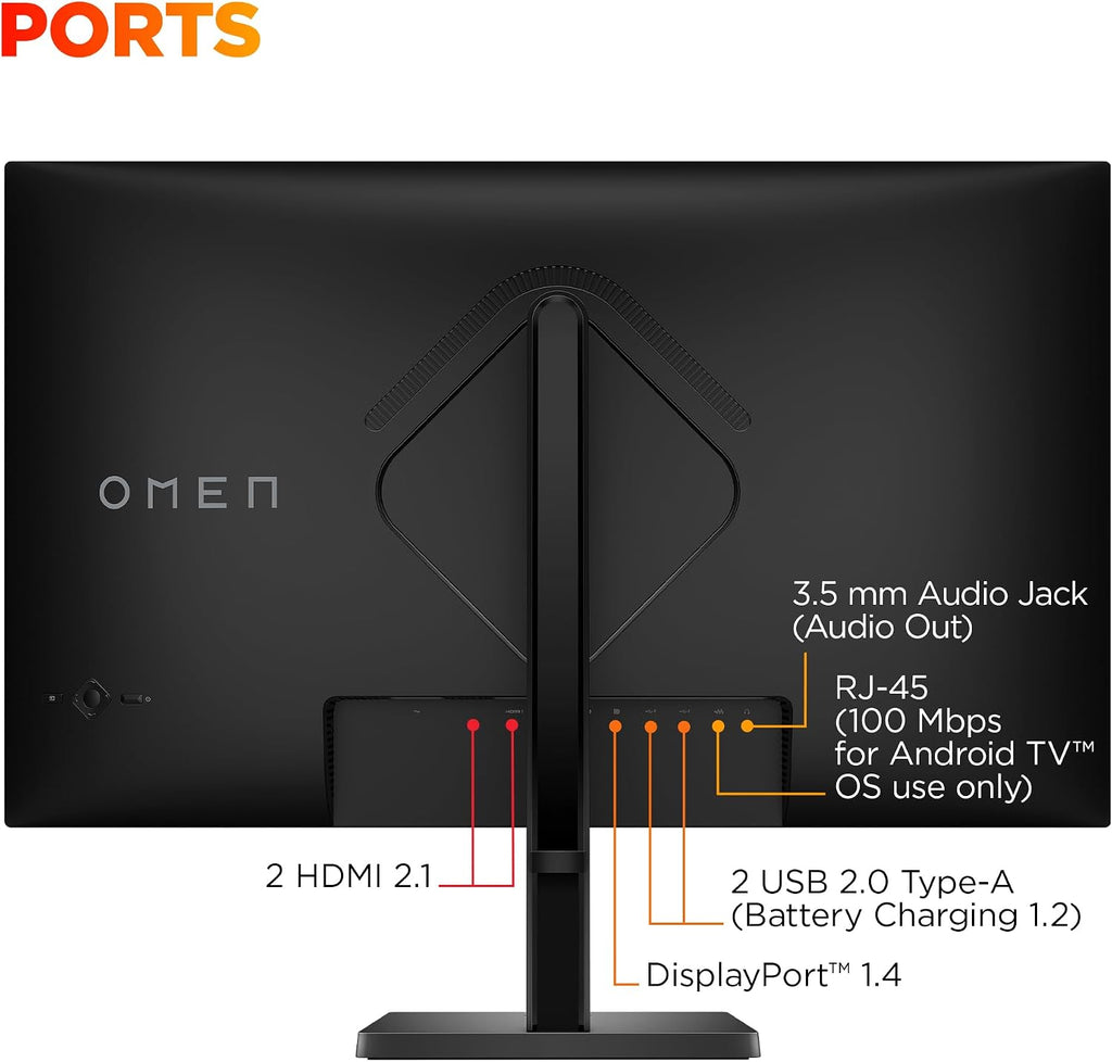 HP OMEN 31.5 inch UHD 144Hz Smart Gaming Monitor, 4K UHD Display (3840 x 2160), IPS Panel Technology, VESA DisplayHDR 400, 1ms GtG (with Overdrive), NVIDIA G-SYNC Compatible, Black, OMEN 32x (2025)