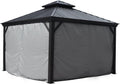Kozyard 12' x 14'Outdoor Gazebo Privacy Curtain Sidewall, Waterproof Patio Privacy Curtain with Center-Zip Design, Replacement for Hardtop Gazebo Gray