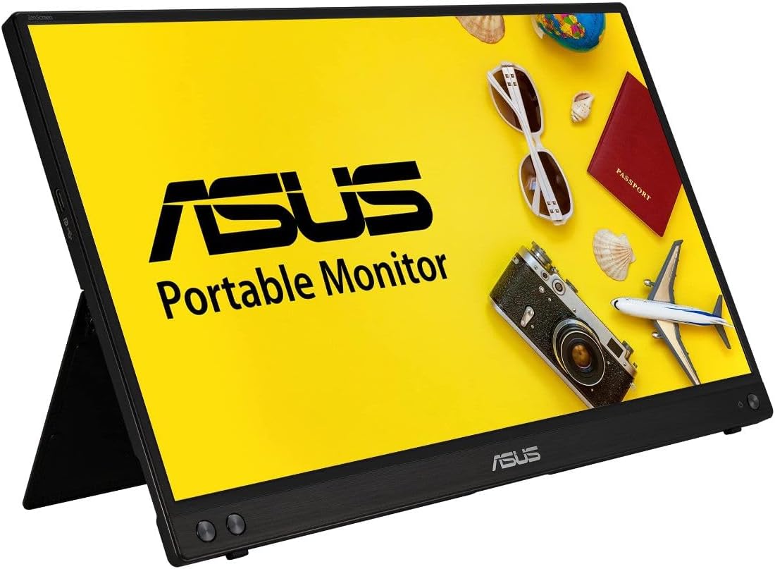 ASUS ZenScreen 15.6 Inch Portable Monitor - 1080P, Full HD, IPS, USB Type-C, Eye Care, Kickstand, for Laptop, PC, Phone, Console, Anti-Glare Surface, 3-Year Warranty - MB16ACV