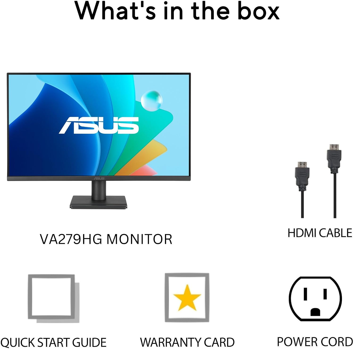 ASUS 27' 1080P Computer Monitor (VA279HG) - Full HD IPS Display, 120Hz, 1ms, Adaptive-Sync, Eye Care, Frameless, HDMI, VESA Mountable, 3 Year Warranty