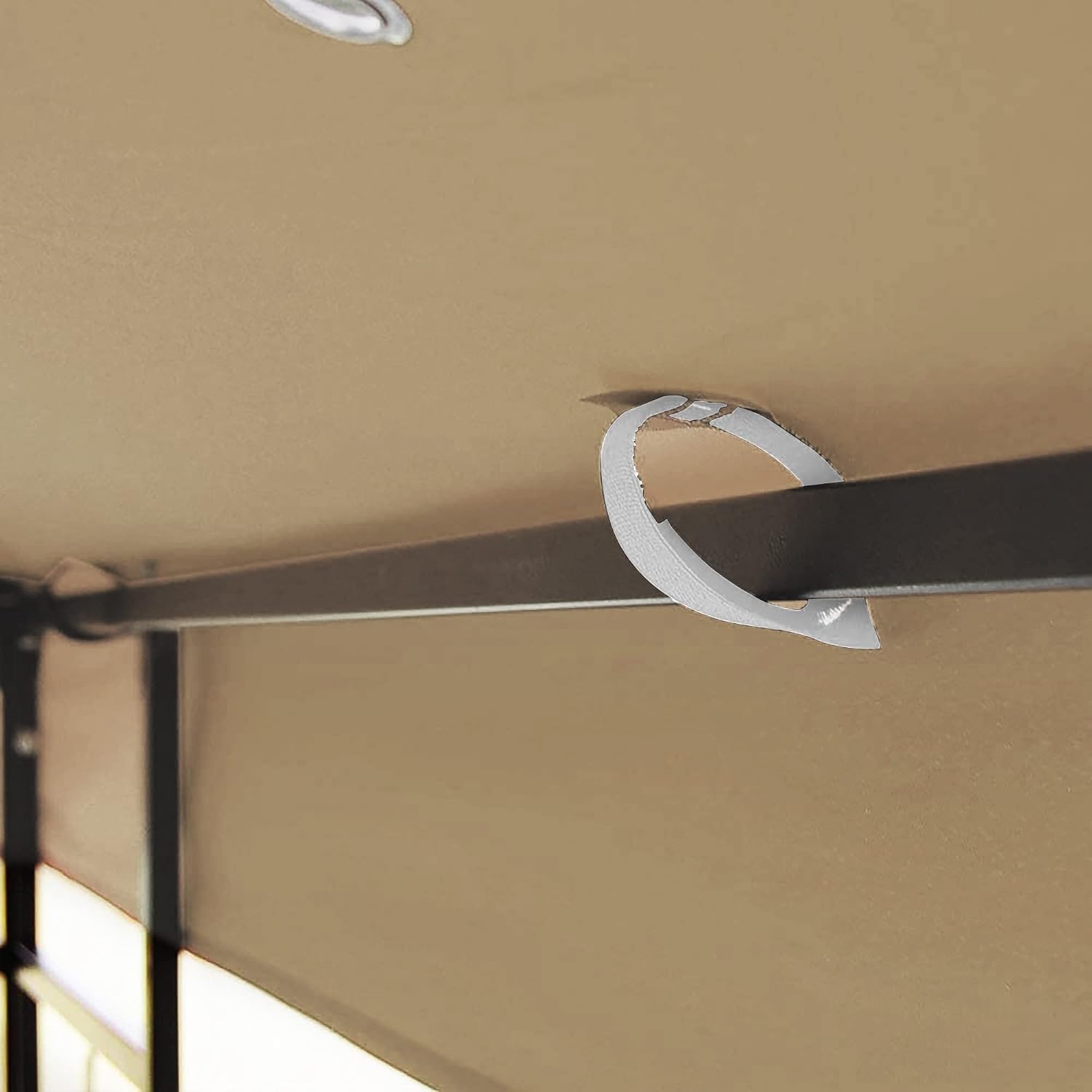 10x10 Ft Gazebo Canopy Replacement Cover, Double Tiered Gazebo Replacement Top (Khaki)