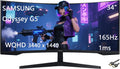 Samsung 34' Odyssey G5 Series Gaming Monitor, WQHD Curved, 1000R UltraWide, 165Hz, 1ms, FreeSync Premium, Black, with GSF HDMI Cable