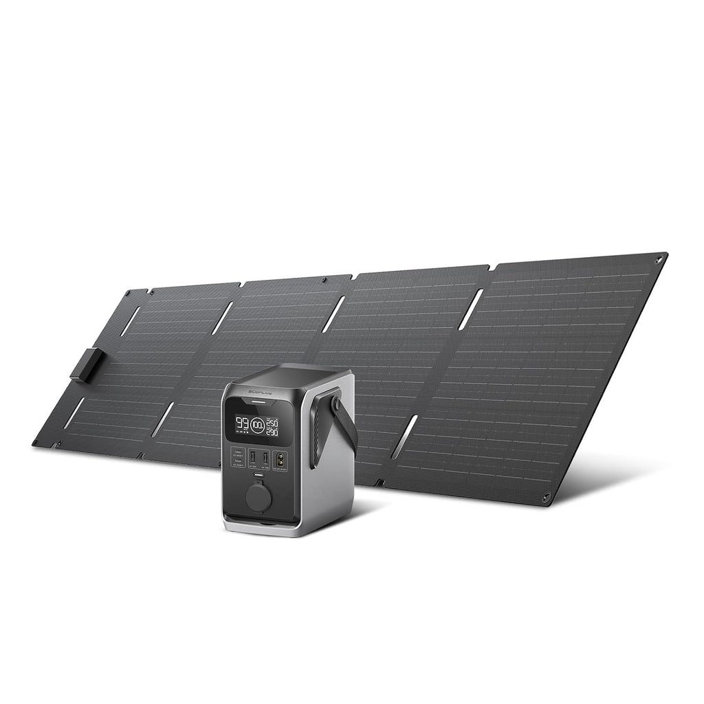 EF ECOFLOW TRAIL 300 DC Solar Panel with 60W Solar Generator, 288Wh LiFePO4 Power Bank, Power Station, for Camping, Travel, and Emergency Power