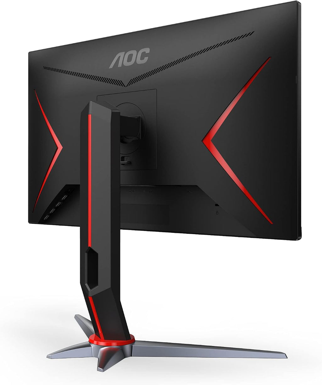 AOC 24G2 24' Frameless Gaming IPS Monitor, FHD 1080P, 1ms 144Hz, Freesync, HDMI/DP/VGA, Height Adjustable, 3-Year Zero Dead Pixel Guarantee,Black/Red