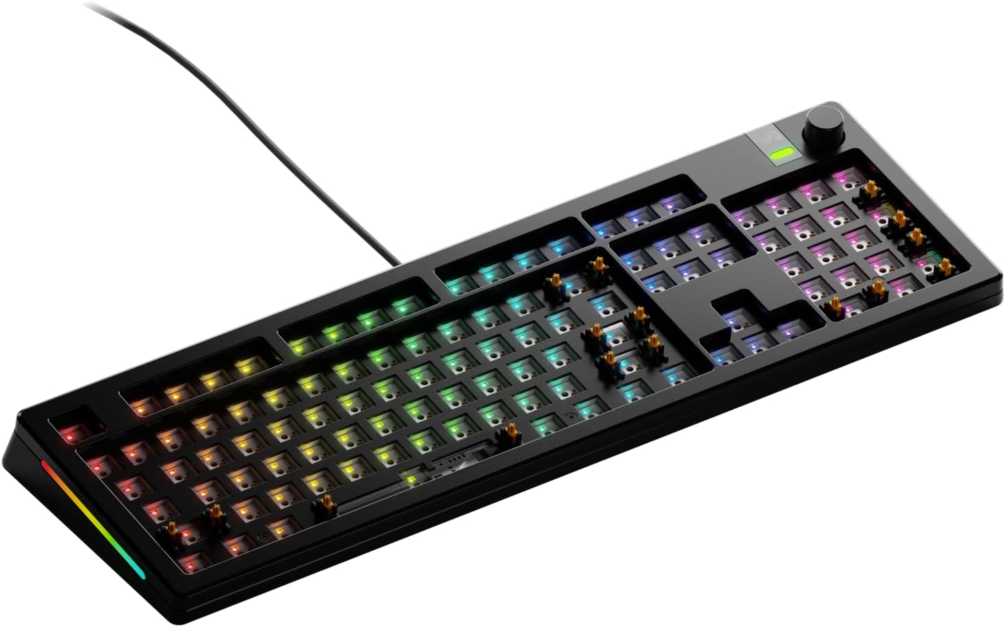 GLORIOUS Gaming - GMMK 3 PRO Barebones Custom Keyboard Kit w/Knob, Custom Modular Aluminum Body & Gasket System, Hotswappable 100% Keyboard, Sound Dampening Foam, Aluminum Switch Plate ANSI (Black)