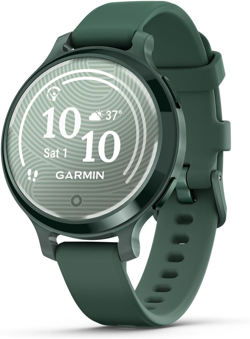 PlayBetter Garmin Lily 2 Active (Jasper Green) Women's Fitness Smartwatch Bundle - Bright Touchscreen Display, Built-in GPS, All-Day Health Monitoring, 9 Days Battery Portable Charger