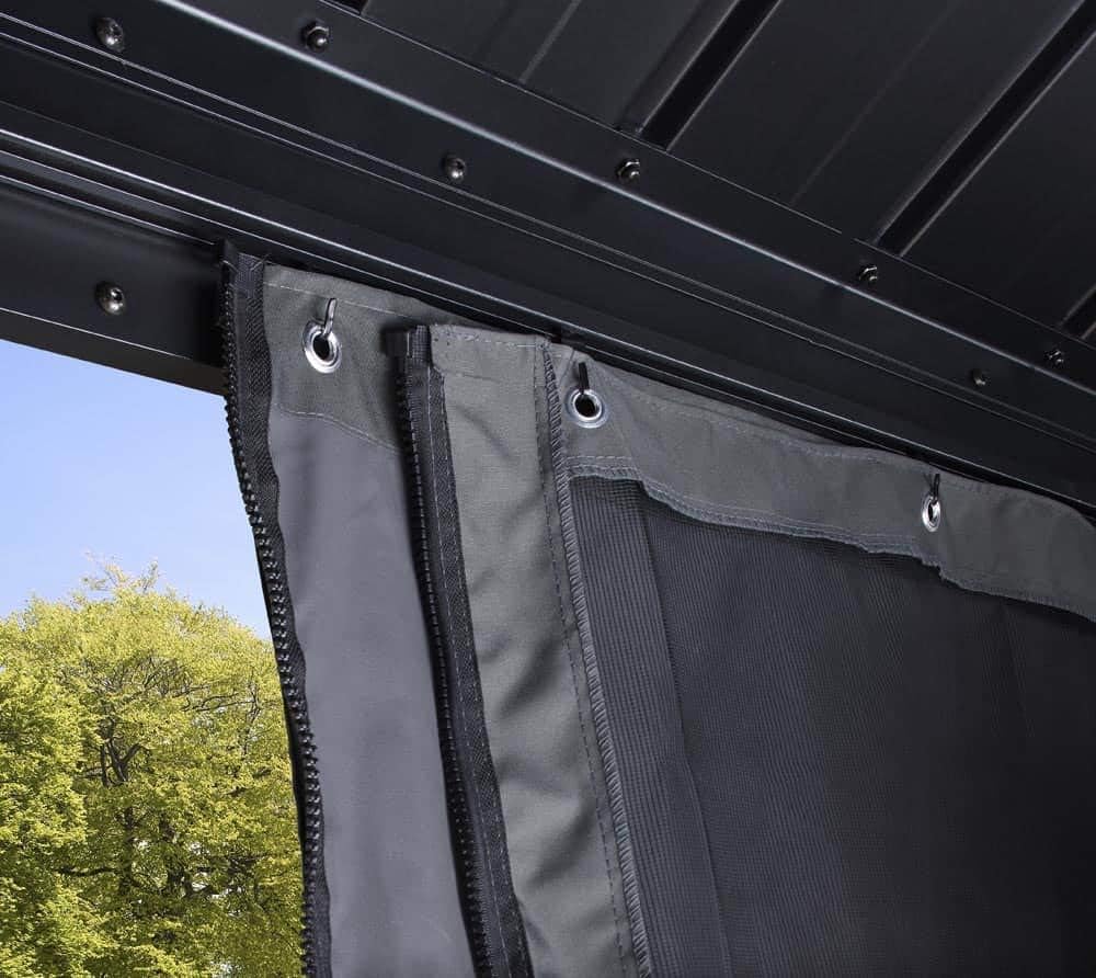 Sojag 135-9163810 10' x 12' Curtains for Monaco/Messina/Mykonos Outdoor Gazebo Models, Grey