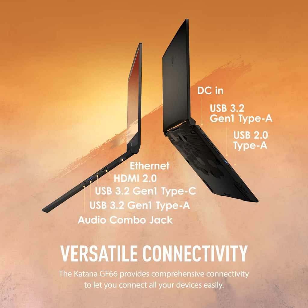 msi Katana GF66 15.6' 144Hz FHD Gaming Laptop: Intel Core i7-12650H, RTX 3050 Ti, 16GB RAM, 512GB NVMe SSD, Type-C USB 3.2 Gen 1, High-Resolution Audio, Cooler Boost 5, Win11 Home, Black (12UD-436)