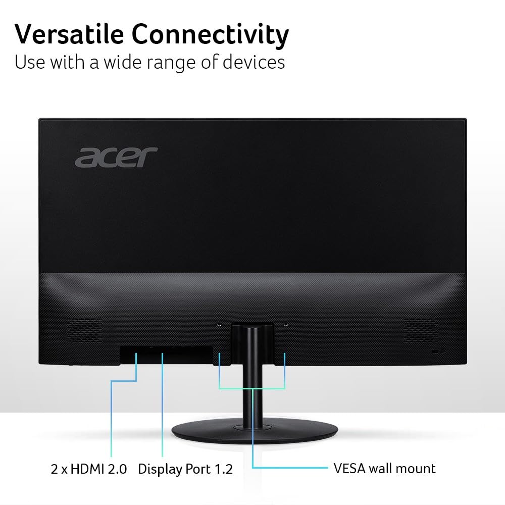 acer SB272U Ebiip 27' WQHD 2560x1440 IPS Zero-Frame Gaming Office Monitor | AMD FreeSync Technology | Ultrathin Stylish Design | 100Hz | 1ms VRB | Low Blue Light | Display Port & 2 x HDMI 2.0 Ports