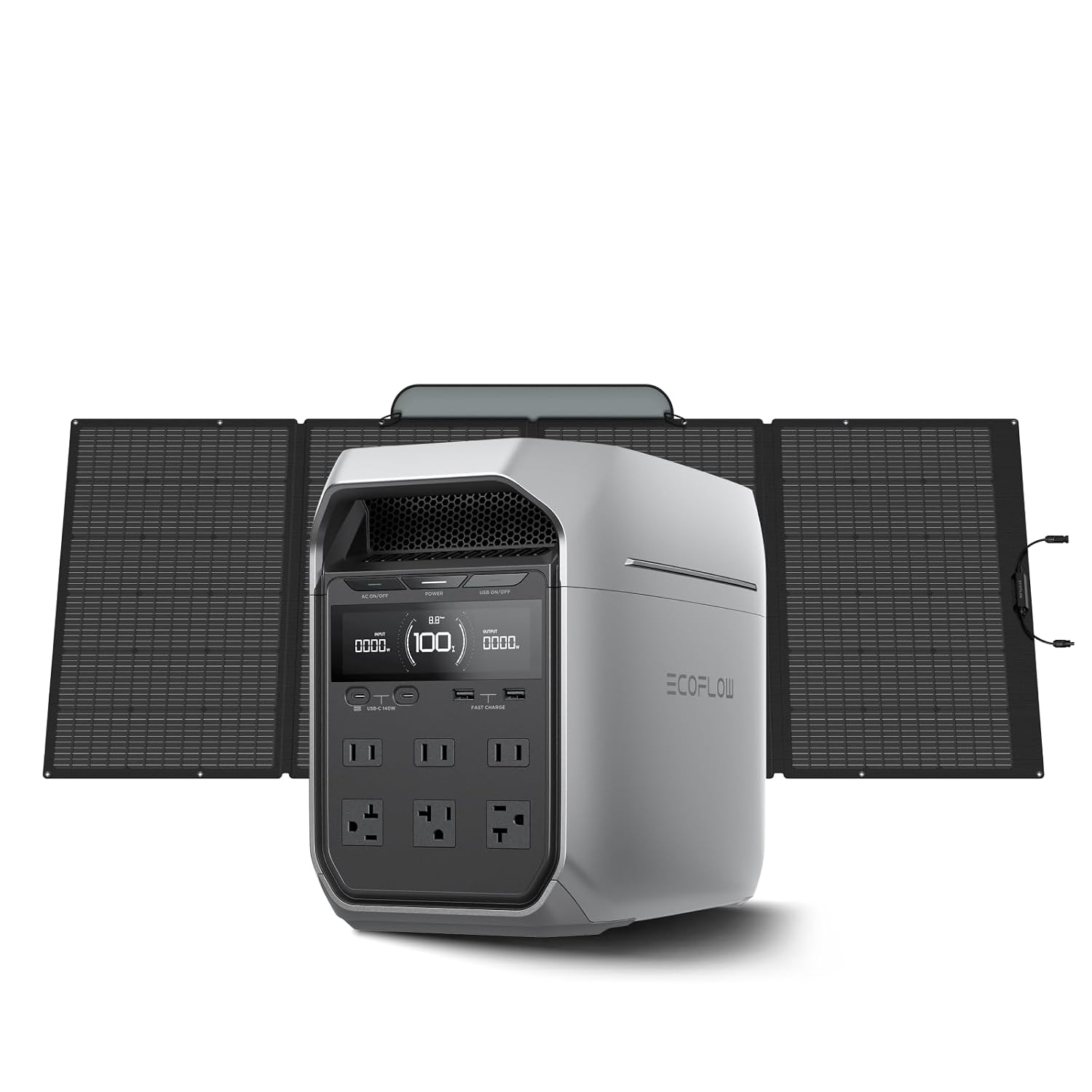 EF ECOFLOW Solar Generator DELTA 3 Plus with 400W Solar Panel (2024 New), 1000W Solar Input, LFP(LiFePO4) Battery, Portable Power Station for Home Backup Power, Camping & RVs