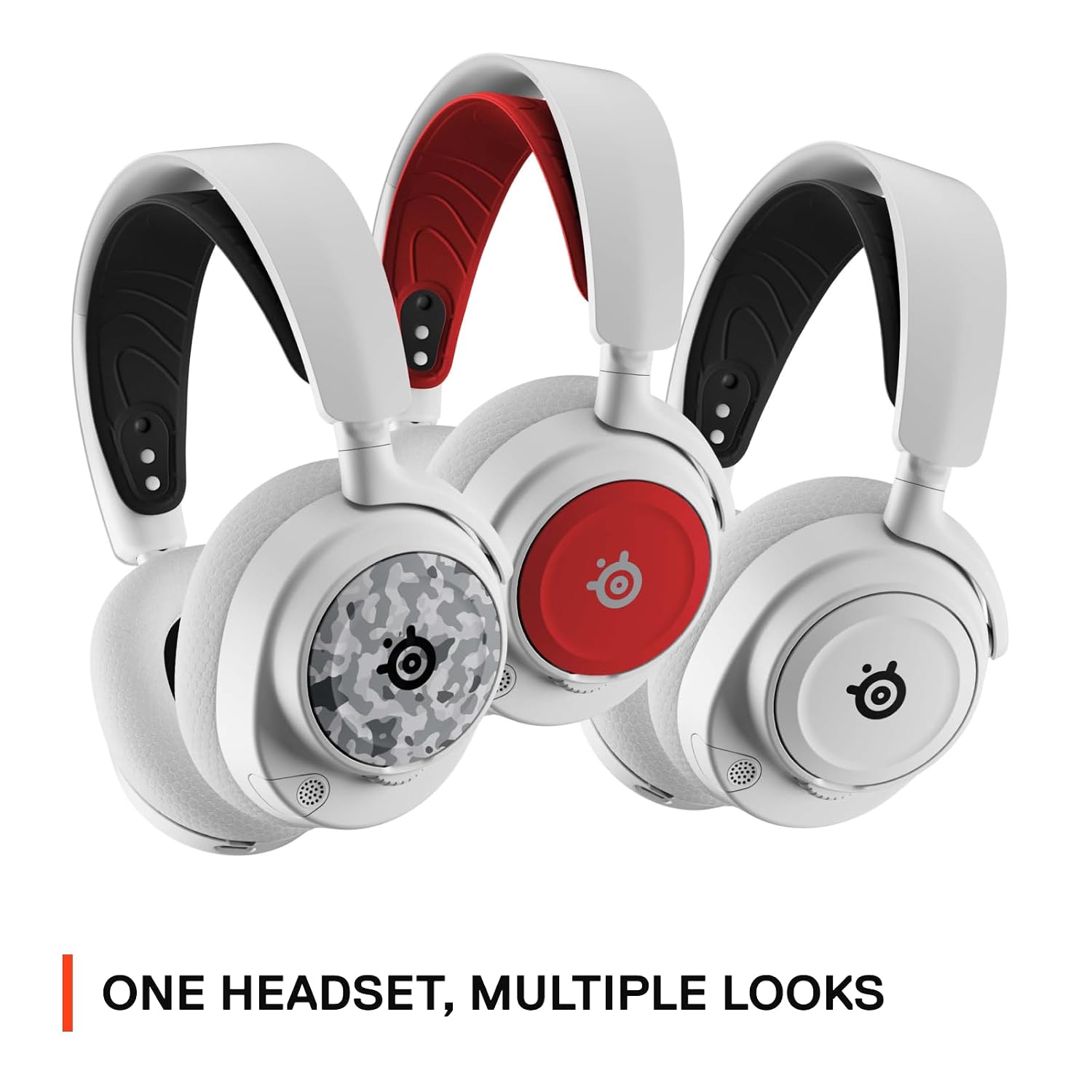 SteelSeries Arctis Nova 7P White Wireless Gaming Headset + Multi-Booster Pack Add-Ons — Mobile App Control — 38 HR Battery — Neodymium Magnetic Drivers — 2.4GHz/Bluetooth — PS5, PC, Switch, Mobile