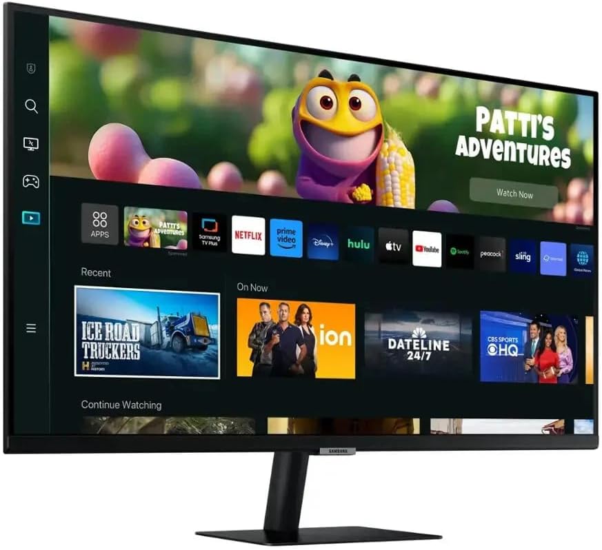 Samsung 32' M5 Series FHD Smart Monitor with Streaming TV, 60Hz, 4ms, Multiple Ports, HDMI, Black, with GSF HDMI Cable